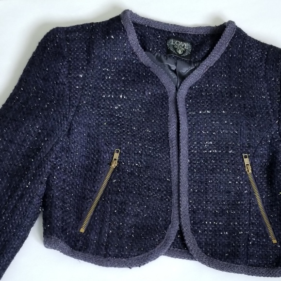 Love Culture Women's Blazer 3/4 Sleeve Blue Sz S - Picture 2 of 8